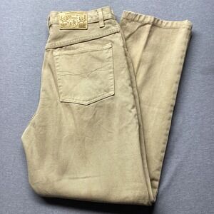 Vintage 1980s Designer Relaxed Fit Jeans by Javolis Size 30x29 Tan Distressed